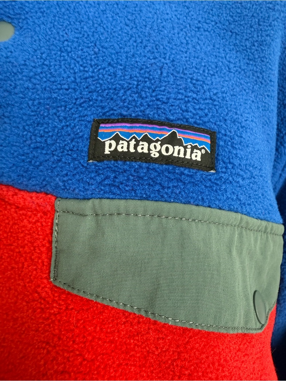 PATAGONIA Mens Women’s Medium Color Block SYNCHILLA Snap Fleece Pullover Sweater - Picture 2 of 8